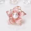 Mode kvinnors Rhinestone imitation Pearl Emalj Blomma Floriated Brosch Pin
