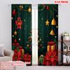 2pcs,2D Plane Printing Curtain Fabric Christmas Tree Ornaments Festive Garland (3) Versatile Durable Polyester (without Rod)
