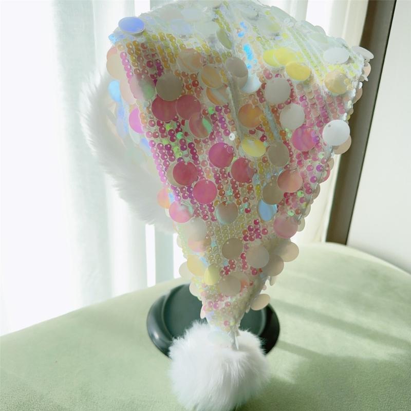 Christmas Hats for Holiday Celebration Festival Props Hat All Age Small Large Sequined Santa Caps Party Gathering Headwear