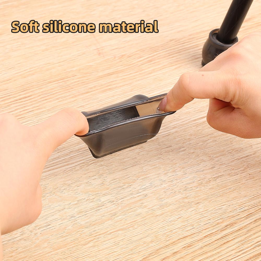 4 Pcs Chair Leg Floor Protectors for Hardwood Floors, Silicone Chair Caps Covers Furniture Pads Sliders W/ Wrapped Felt Bottom