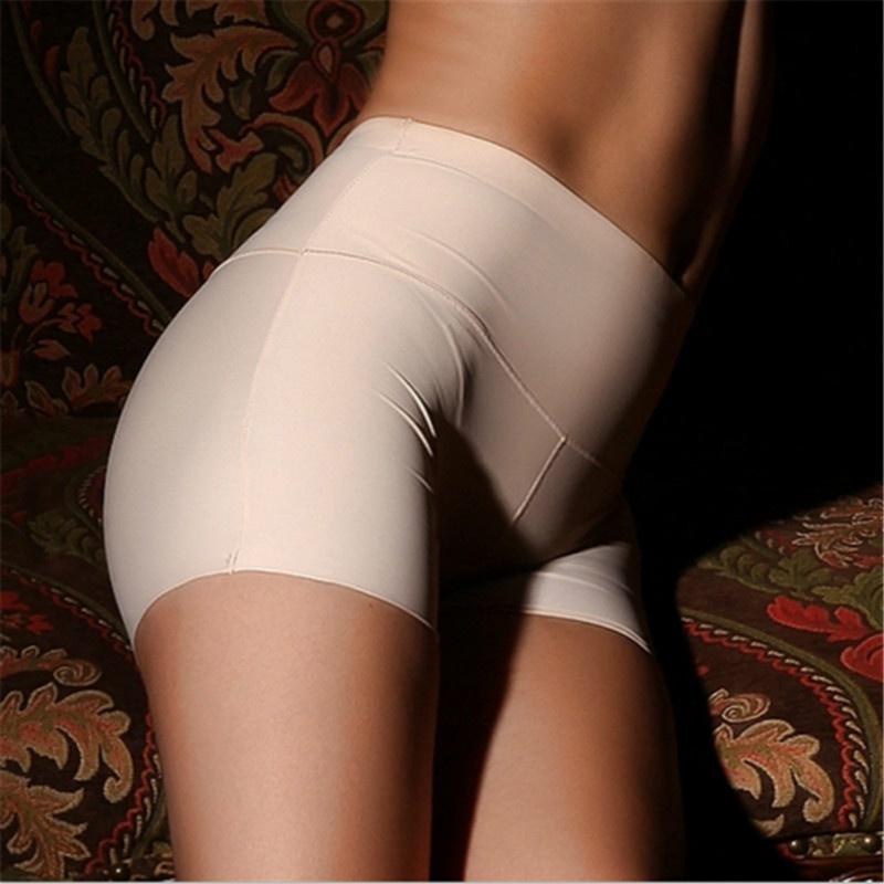 Summer Women Seamless Ice Silk Safety Shorts Leggings Pants High Waisted Bri BS