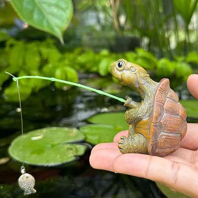 Creative Craft Aquarium Turtle Statue Cute Simulation Turtle Hanging Resin Figurine Animal Sculpture Ornament Home Garden Decor