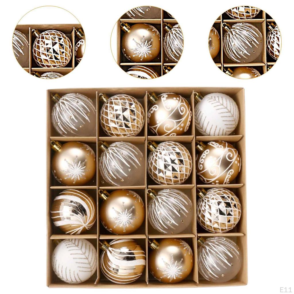 16 Pieces Christmas Ball Ornaments Hanging Crafts Charm Pendants Xmas Decorations for