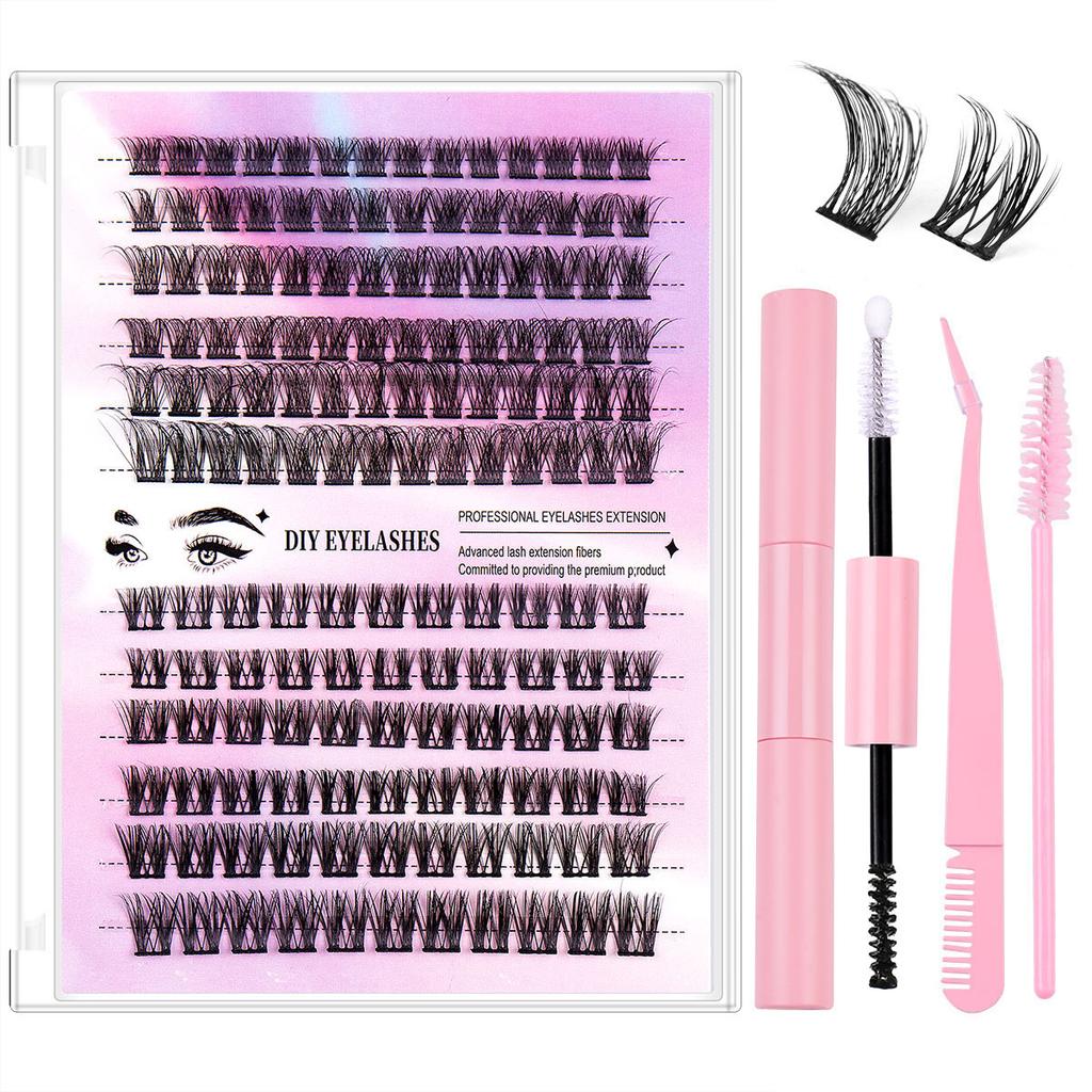 Diy Segmented False Eyelashes 12 Rows Large Capacity Glue Tweezers Set Combination Eyelashes