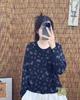 Autumn 2025 Korean-Style Print Cotton Knit Sweater: Casual Loose-Fit Long Sleeves in New Academic Style.