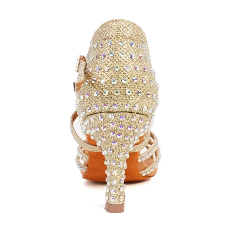 Scarpe da ballo con tacco alto da donna Scarpe da ballo latino Scarpe da ballo da sala indoor con strass con tacco 6/7/9CM