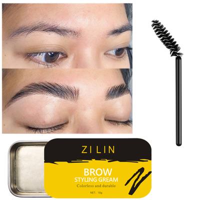 Jabón en crema para peinar cejas, transparente, duradero, natural, con cepillo, herramienta de maquillaje universal, antiapelmazamiento, para mujeres