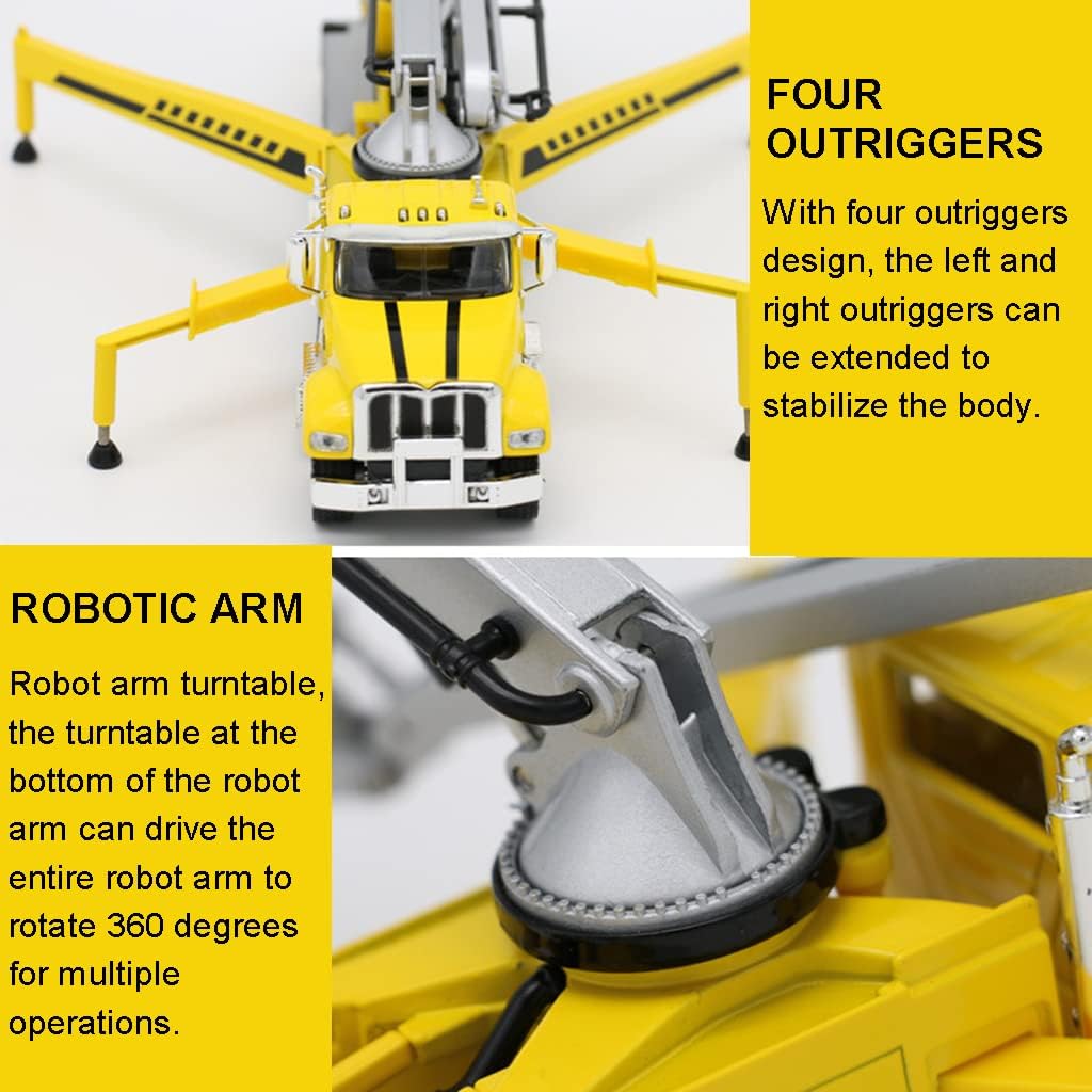 1/55 Scale Alloy Concrete Pump Car Model Toy, Engineering Construction Equipment Model for Kids Over 3 Years Old