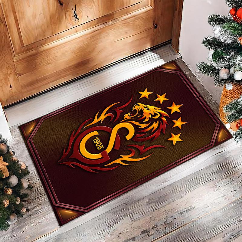 Tappeto Morbido Antiscivolo per Interni con Motivo Calcio Galatasaray FC Tappetino Decorativo Sportivo per Camera da Letto