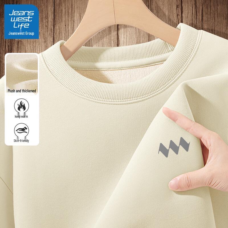 JEANSWEST LIFE Men's 2025 Autumn/Winter Fleece-Lined Sweatshirt