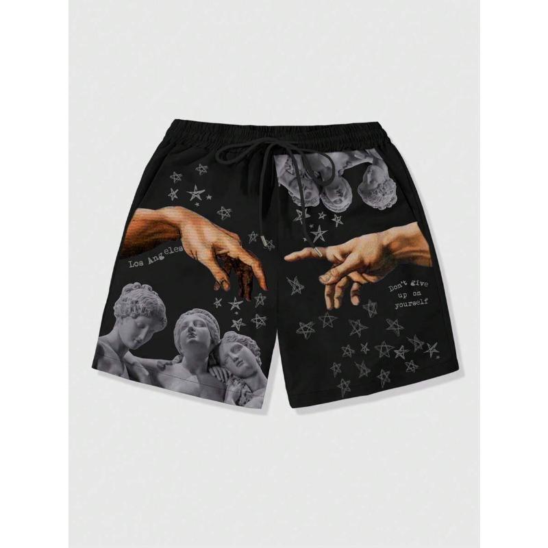 New Men s Summer Shorts Loose Luxury Shorts 3D Printing Casual Sculpture Print Harajuku Shorts Sports Quick Drying Shorts S