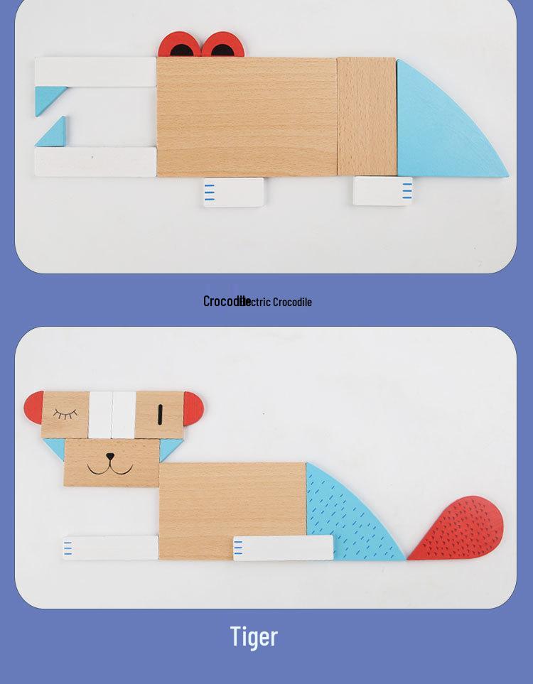 Montessori Animal Puzzle: Educational Toy for Children's Early Learning and Intelligence, Ages 1-3.