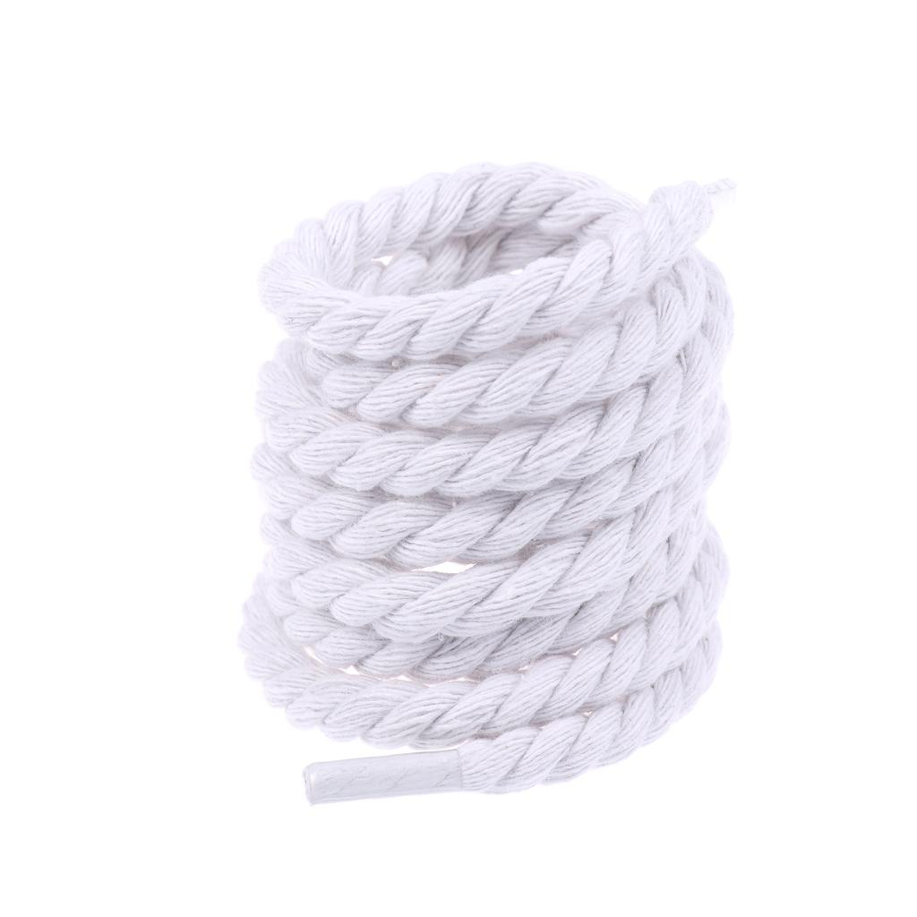 2Pcs Round Thick Rope Laces Polyester Cotton Solid Color Laces 0.8Cm Diameter 120/140/160Cm Length Bold Shoelaces