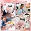 Large Button Mechanical Calculator Office Calculator 12 Digits Solar Cell Power Supply Large LCD Display Screen Cute Pink Calculator Suitable F