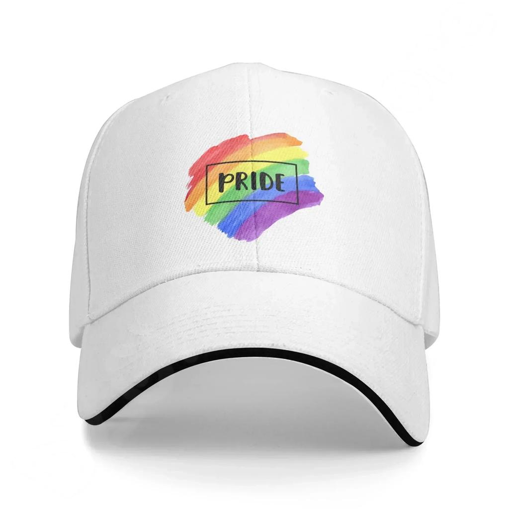 Regenbogen-LGBT-Pride-Baseballkappe für Damen, Vintage-Baumwolle, gewaschen, Distressed, verstellbare Papa-Mütze, lässige Trucker-Mütze für Erwachsene