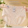 Mid-waist Women's Hip-Hugging 10A Antibacterial Cotton Floral Triangle Briefs - Skin-Friendly, New 2026 Style