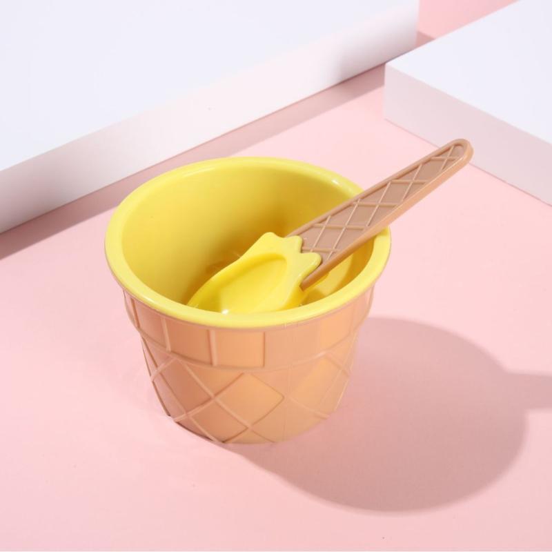Vibrant Color Ice Cream Bowls With Spoons Dessert Sundae Dishes Set For Birthday Holiday Party Ice Cream Favor Gift Decor