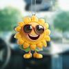 Sunflower Car Rearview Mirror Pendant Acrylic Auto Ornament for Christmas Tree Lightweight Hanging Decoration