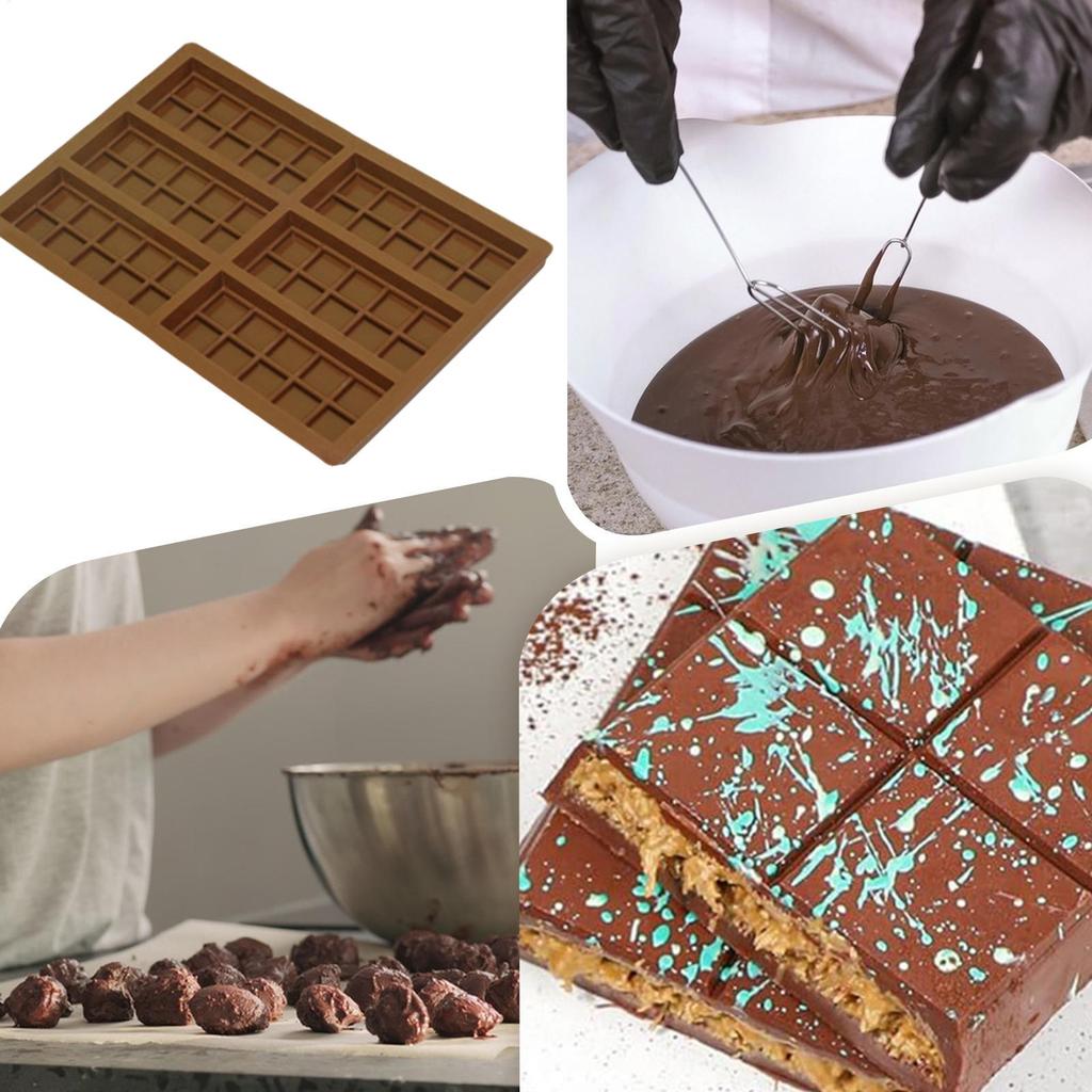 Schokoladenformen 6-Kammer Seifenformen Mit Schaber Und 100 Beuteln Einfach zu Lösende Form Zum Backen Küche Zuhause Schokoladenherstellung Seife