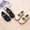 Girls leather shoes black 2025 spring and autumn small leather shoes single shoes British performance girls fashion soft sole children princess shoes