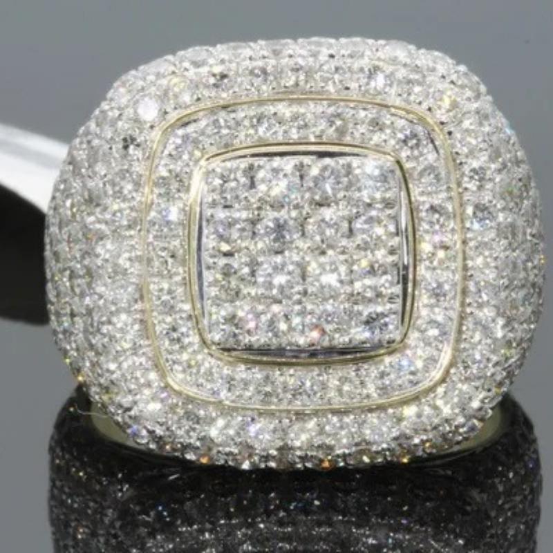 Female Male Micro Pave Diamond Wedding Rings Engagement Hip Hop Bling Round Shape Cool Street Men Men Bling Iced Out S925 Ring