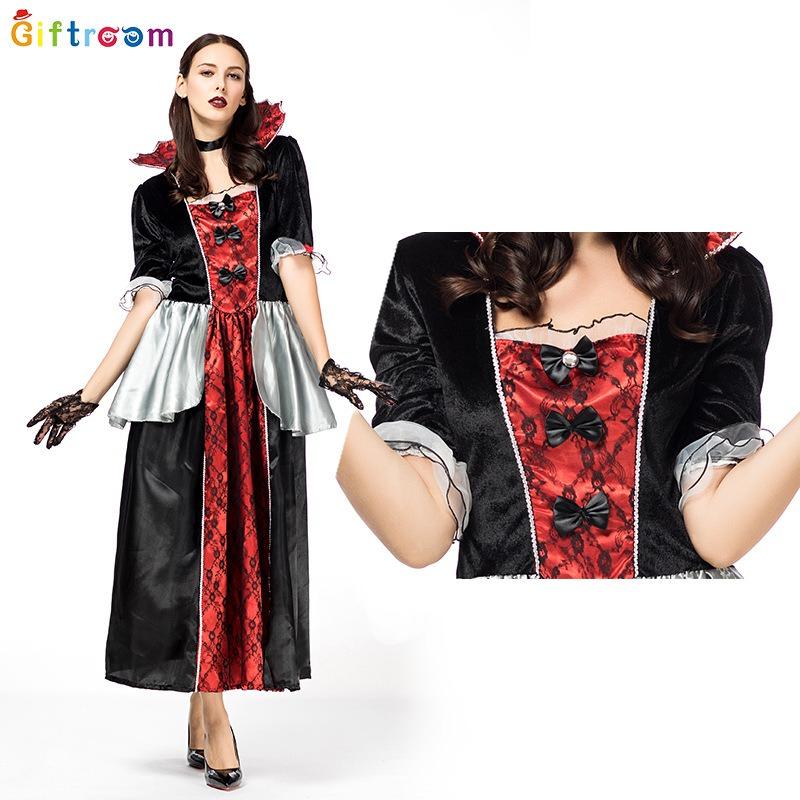Halloween Adult Costumes Witch Demon Clothes, Gothic Vampire Witch Ghost Festival Party Costumes