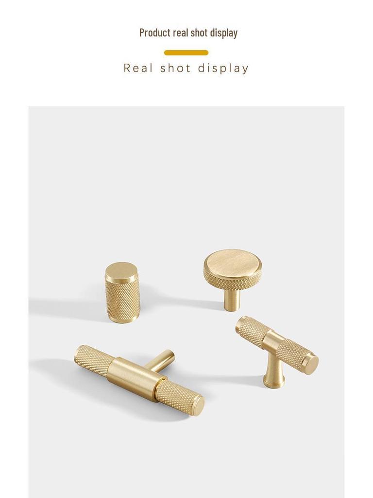 American Style Brass Wardrobe & Cabinet Door Handle - Retro French Copper Design