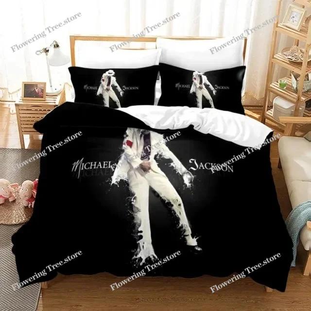 Michael Jackson Bettwäsche-Set Einzelbett Twin Full King Size Musikal Genies Bettwäsche Erwachsene Jugendliche Schlafzimmer Bettbezug-Set Super Star