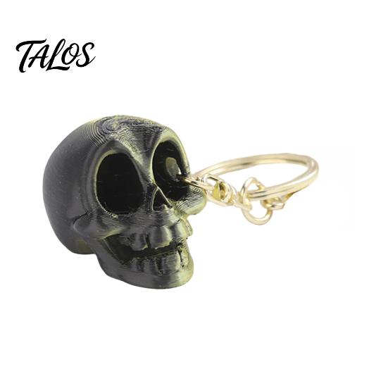 Matte Skull Sculpture 3D Printed Cute Keychain, Artistic Tabletop Ornament with Finish, Creative Bag Charm Light Luxury Home Decor Key Ring