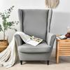 Copripoltrona Elasticizzato con Schienale Alato Tinta Unita Antipolvere Copridivano Wingback Singolo Schienale Inclinato Copripoltrona con Copricuscino