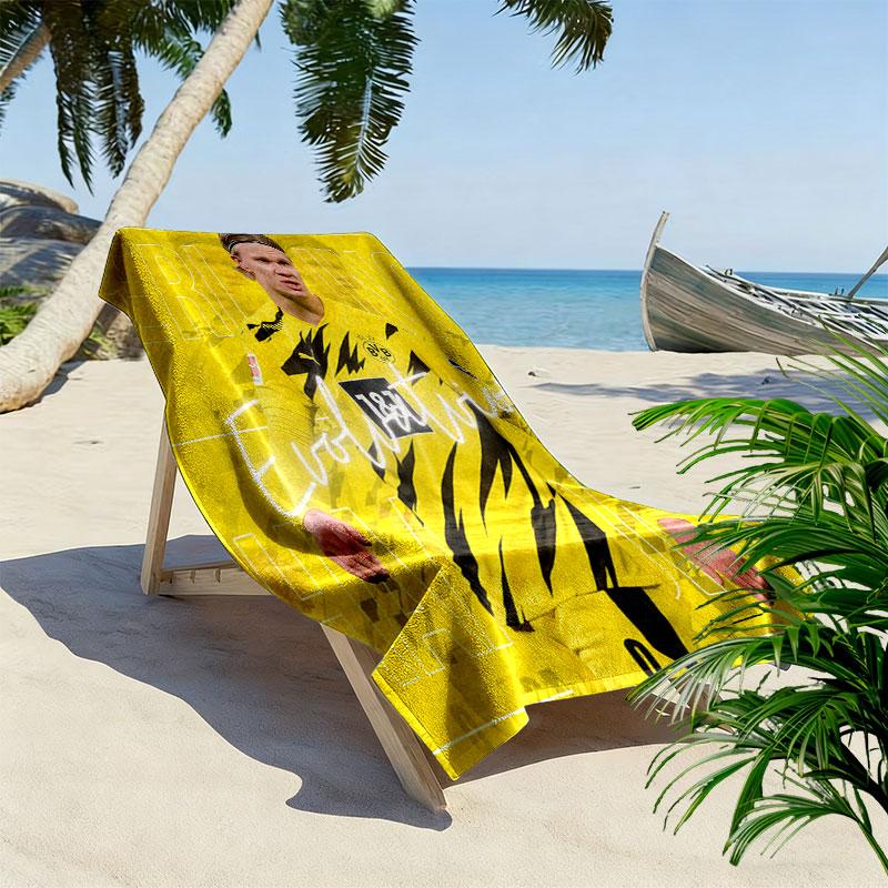 Erling Haaland GOAT Beach Towel, Large Soft Quick Dry Towel for Beach Camping Swimming