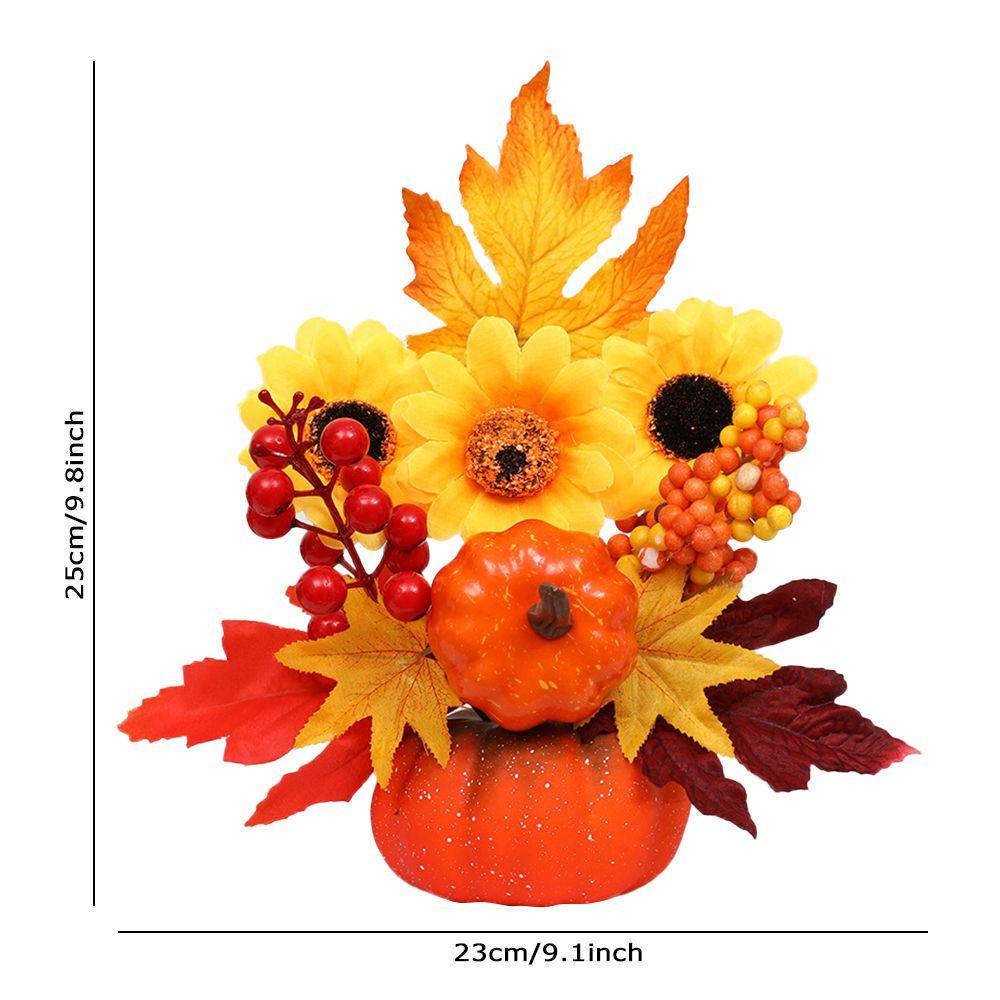 Arrangement Artificial Fall Home Decor Thanksgiving Party Maple Leaf Pumpkin Autumn Harvest Halloween Decorations