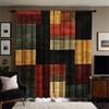 Piece Set High Definition Digital Printed Curtainpatchwork Style Colorful Multi Color Block Pattern Curtain Curtains Made Of Polyester With Rod Pocket