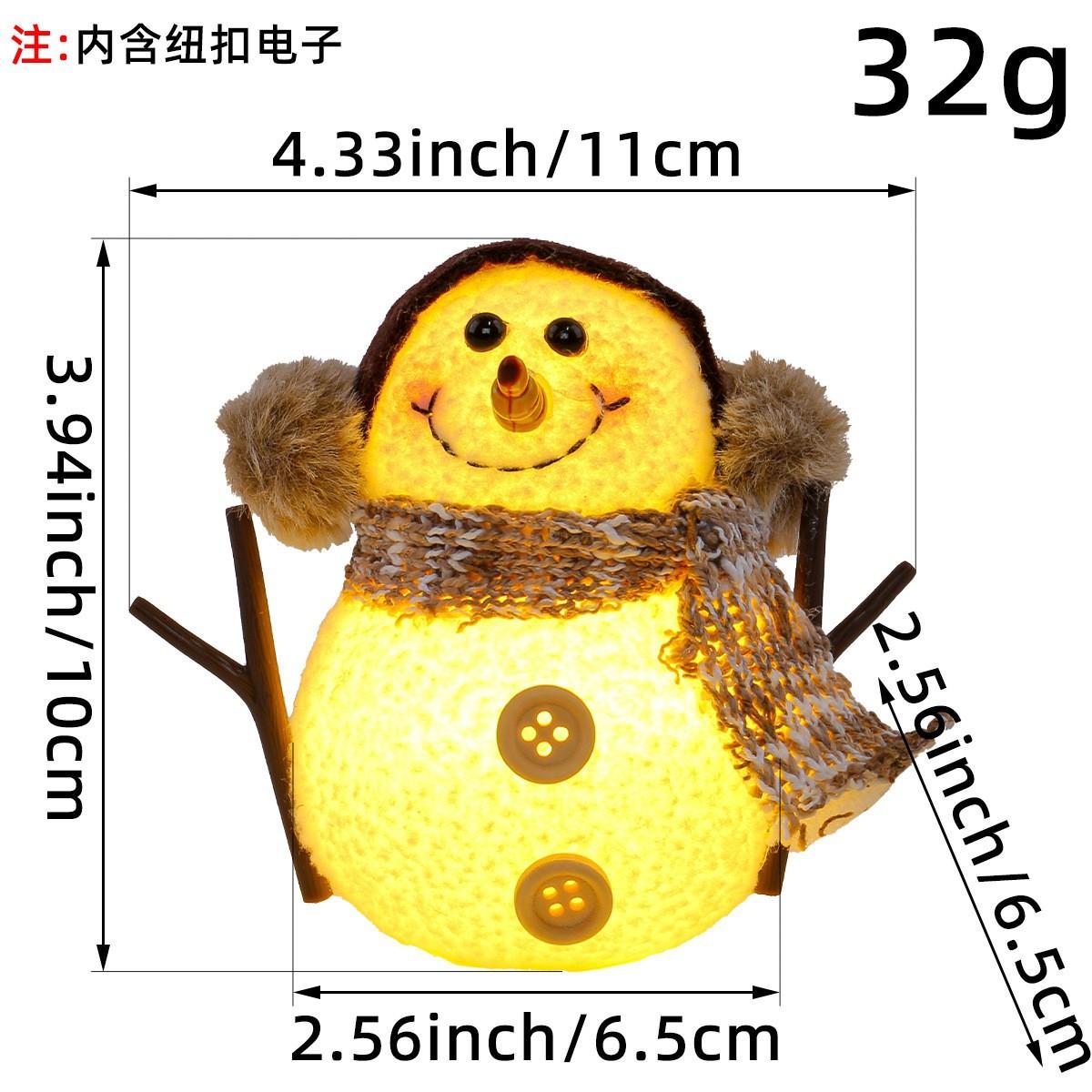 

Рождественский светящийся снеговик, украшение, клетчатый полосатый шарф, кукла, детский рождественский подарок