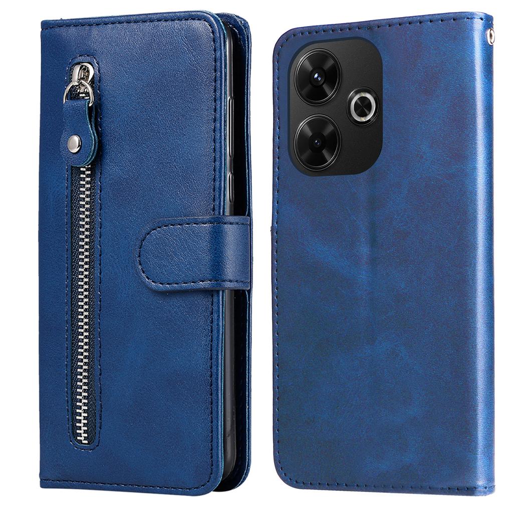 Für Xiaomi Redmi 13x 4G/13 5G/13 4G/Redmi Note 13R 5G/Poco M6 4G Leder-Handyhülle mit Reißverschlusstasche