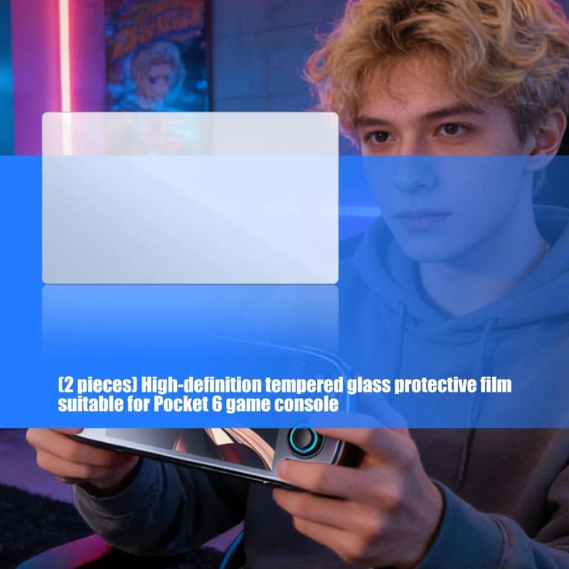2 stuks Schermprotector voor Game Console voor Retroid Pocket 6 Gamepad Krasbestendig Gehard Glas Volledig Scherm Folie Breukbestendig