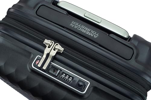 American Tourister SQUASEM Spinner 55 Handgepäckgröße Erweiterbarer Koffer, 55cm, Schwarz