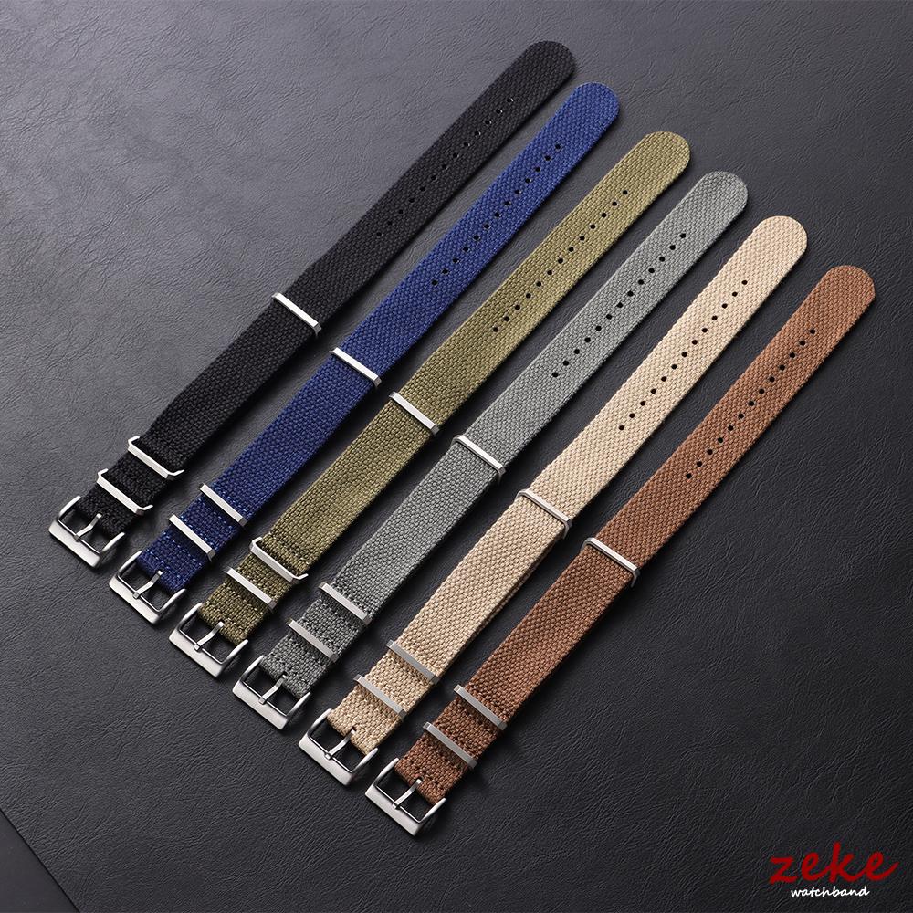 Premium-Rippenstoff-Uhrenarmband für Seiko Militärsport Gewebtes Nylon-Uhrenarmband für Omega 20mm 22mm Einteiliges Gewebe-Uhrenarmband