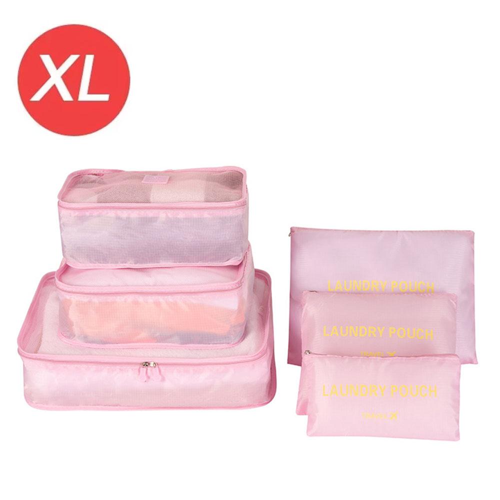 6-piece Large Size Travel Organizer Portable Suitcase Organizer Clothes Shoes Makeup Bag Luggage Organizer Travel Storage Bag
