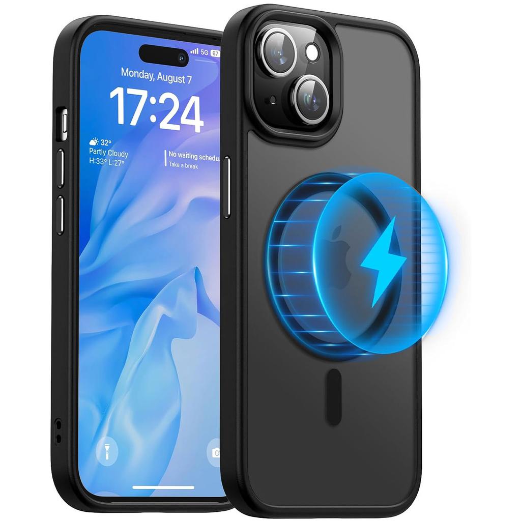 Etui Do Iphone 15 Plus Magsafe Matt Case Cover Matowe Obudowa Alogy Ring Pancerne Na Telefon Czarne