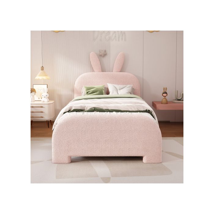 Lit Enfant - MUVOE - 90x200cm - Laine D'agneau - Tiroirs De Rangement - Design Lapin