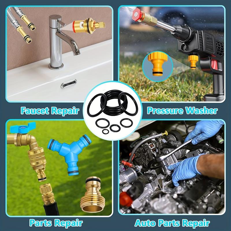 Rubber O Ring NBR 1/1.5/2.0/2.4/3.1/3.5mm Assortment Black O Ring Seal Set Automotive Repair Plumbing and Faucet Air Oring Kit
