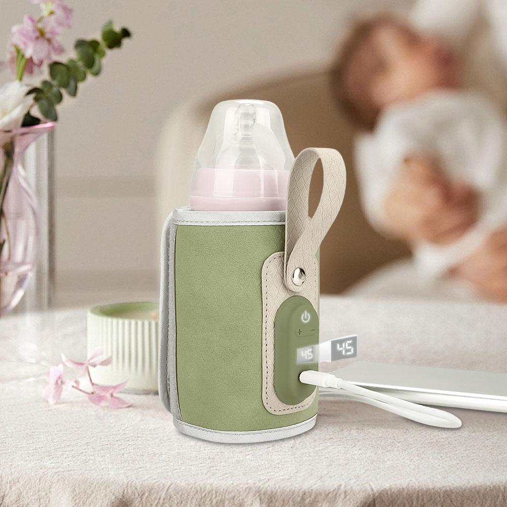 Baby Milk Warmer USB Powered Digital Display Baby Nursing Bottle Heater Portable Bottle Warmer for Baby Children Outdoor Travel