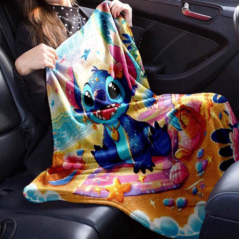 1pc Stitch Printing Blanket - Soft, All-Season Throw for Living Room, Bedroom,Personalized Gift with Adorable Cartoon Design