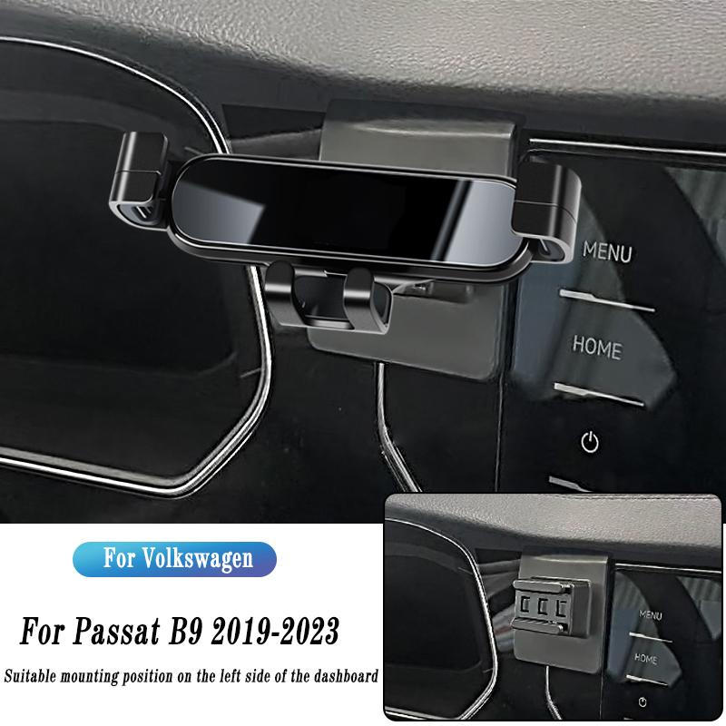 Car Phone Holder For Volkswagen Passat B7 B8 B9 2011-2022 Gravity Navigation Bracket GPS Stand Air Outlet Clip Rotatable Support