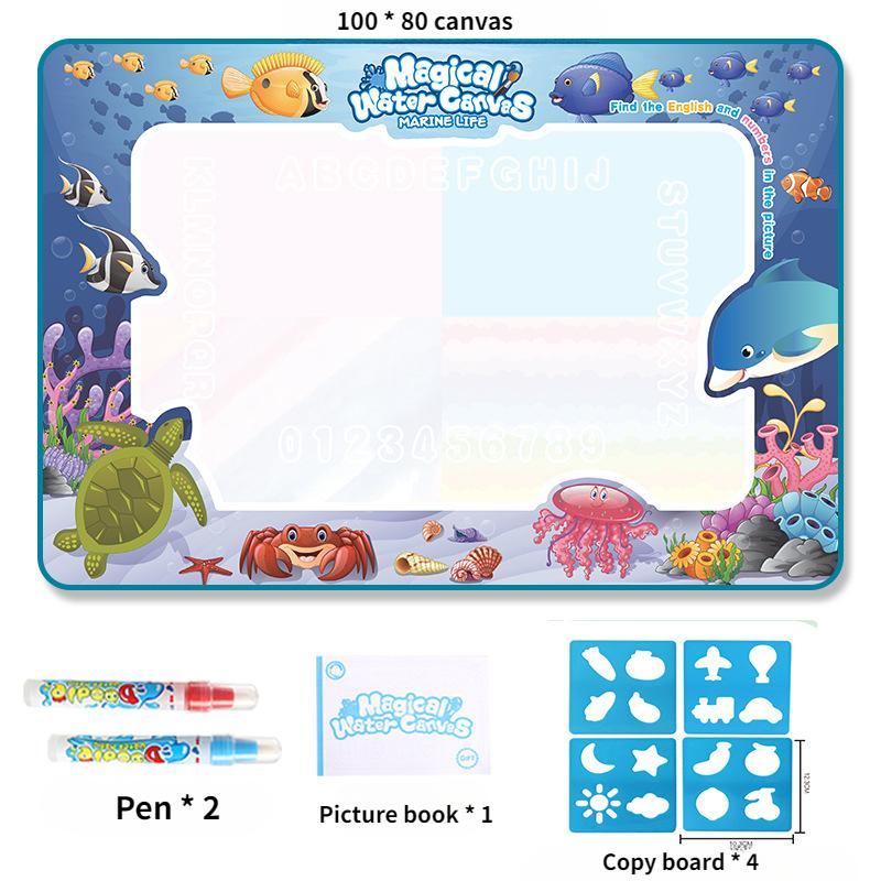 Magical Water Canvas Children's Learning Blanket Water Writing Cloth Repeated Graffiti Water Painting Blanket Large Watercolor Graffiti Pad