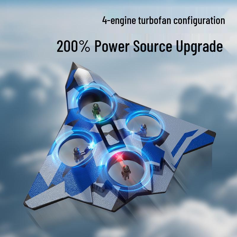 Remote Control Shockproof Stunt Fighter Drone Quadcopter Foam Jet Toy