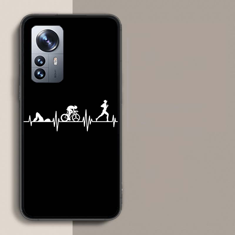 Triathlon Swim Bike Run Phone Case For Xiaomi Poco X3 NFC X4 GT M3 M4 M5 M5S X7 X6 X5 F6 Pro F5 F4 Mi F3 F2 Cover TPU Capa Coque