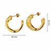 Trendy Stainless Steel C-Shaped Stud Earrings: Simple and Exquisite European & American Style