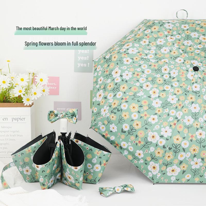 Fully Automatic Artistic Floral Umbrella, Women's Anti-UV Sun Protection, Folding Design